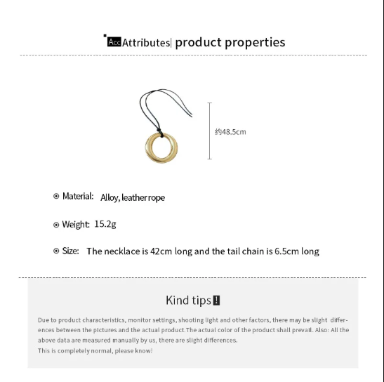 Punk style U-shaped pendant necklace with a horseshoe design on an adjustable leather rope. Unisex and perfect as a bold sweater chain.