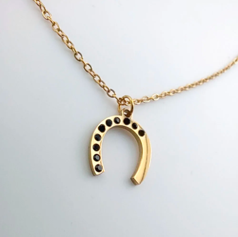 2025 New Summer Delicate Stainless Steel Horseshoe Necklace for Women  Trendy Rhinestone Design