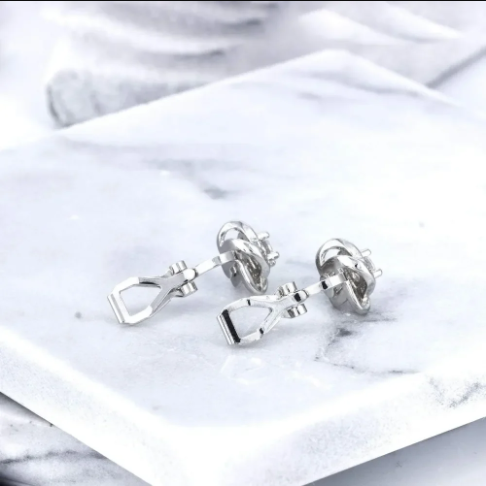 Cubic Zirconia Crystal Geometry Cross Clip On Earrings Non Pierced Jewellery Elegant Stud For Women