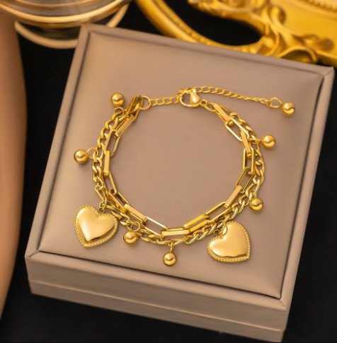 1PC Women's Fashion Trend Multi Layered Steel Ball Bean Love Bracelet Perfect for Travel, Dates, Banquets, Parties, and Festivals  Stylish Gift Idea  Model 2061