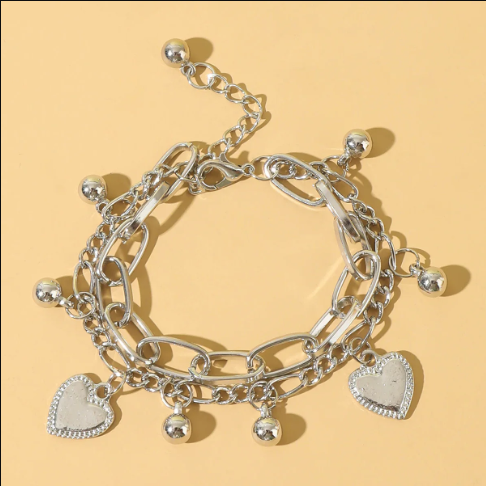 1PC Women's Fashion Trend Multi Layered Steel Ball Bean Love Bracelet Perfect for Travel, Dates, Banquets, Parties, and Festivals  Stylish Gift Idea  Model 2061