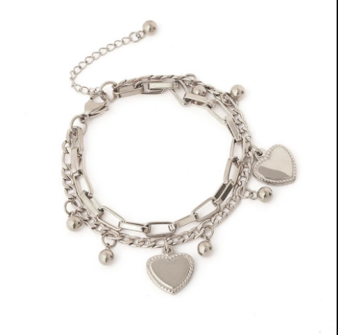 1PC Women's Fashion Trend Multi Layered Steel Ball Bean Love Bracelet Perfect for Travel, Dates, Banquets, Parties, and Festivals  Stylish Gift Idea  Model 2061
