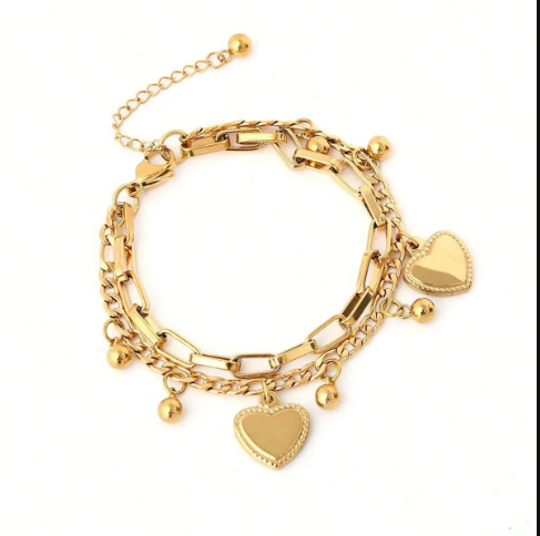 1PC Women's Fashion Trend Multi Layered Steel Ball Bean Love Bracelet Perfect for Travel, Dates, Banquets, Parties, and Festivals  Stylish Gift Idea  Model 2061